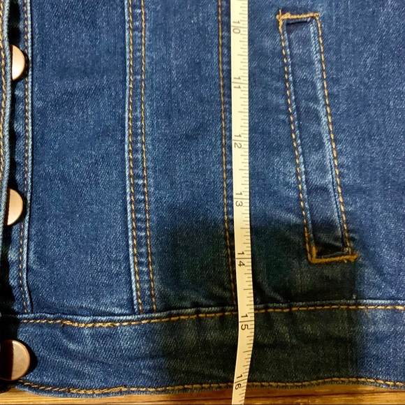 Forever 21 Denim Jacket Faux Leather Sleeves - Picture 4 of 8